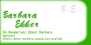 barbara ekker business card
